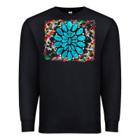 Black cowhide and serape gemstone background Premium Sweatshirt - RanaPortraitStore