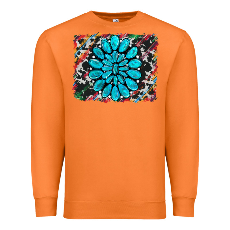 Cowhide And Serape Gemstone Background Premium Sweatshirt by RanaPortraitStore | Teevron