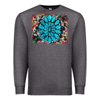 Charcoal Heather cowhide and serape gemstone background Premium Sweatshirt - RanaPortraitStore