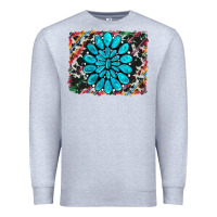 Heather Grey cowhide and serape gemstone background Premium Sweatshirt - RanaPortraitStore