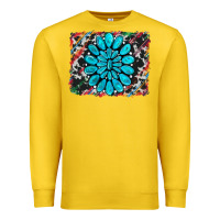 Lemon cowhide and serape gemstone background Premium Sweatshirt - RanaPortraitStore
