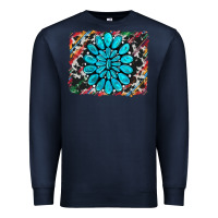 Navy cowhide and serape gemstone background Premium Sweatshirt - RanaPortraitStore