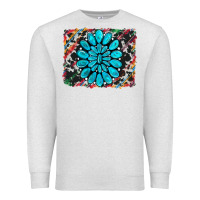 Oatmeal Heather cowhide and serape gemstone background Premium Sweatshirt - RanaPortraitStore