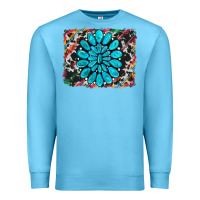 Ocean Blue cowhide and serape gemstone background Premium Sweatshirt - RanaPortraitStore