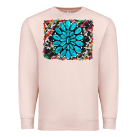 Pale Pink cowhide and serape gemstone background Premium Sweatshirt - RanaPortraitStore