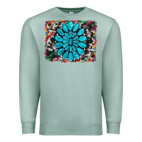 Seafoam cowhide and serape gemstone background Premium Sweatshirt - RanaPortraitStore