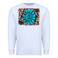 White cowhide and serape gemstone background Premium Sweatshirt - RanaPortraitStore