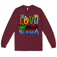 Burgundy love needs no words Long Sleeve Tee - Artiststas