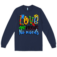 Navy love needs no words Long Sleeve Tee - Artiststas