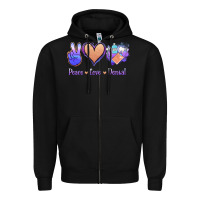 Black Peace Love Dental Zipper Hoodie - Jasminsmagicworld