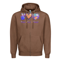 Chestnut Peace Love Dental Zipper Hoodie - Jasminsmagicworld