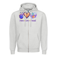 Dove Grey Peace Love Dental Zipper Hoodie - Jasminsmagicworld