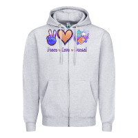 Heather Grey Peace Love Dental Zipper Hoodie - Jasminsmagicworld