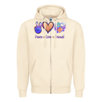 Sandshell Peace Love Dental Zipper Hoodie - Jasminsmagicworld