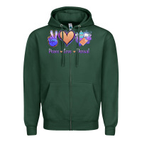 Sports Green Peace Love Dental Zipper Hoodie - Jasminsmagicworld