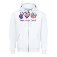 White Peace Love Dental Zipper Hoodie - Jasminsmagicworld