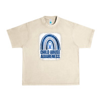 Sandshell child abuse prevention awareness blue rainbow bleached Urban Heavy Tee - linhVisuals