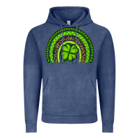 Vintage Denim St. Patrick's Day Shamrock Rainbow Vintage Hoodie - Artiststas
