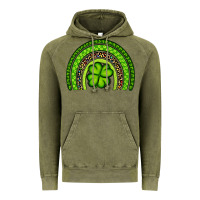 Vintage Olive St. Patrick's Day Shamrock Rainbow Vintage Hoodie - Artiststas
