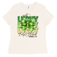 Bone Not Lucky Simply Blessed Ladies Tee - CowhideDigitalArt
