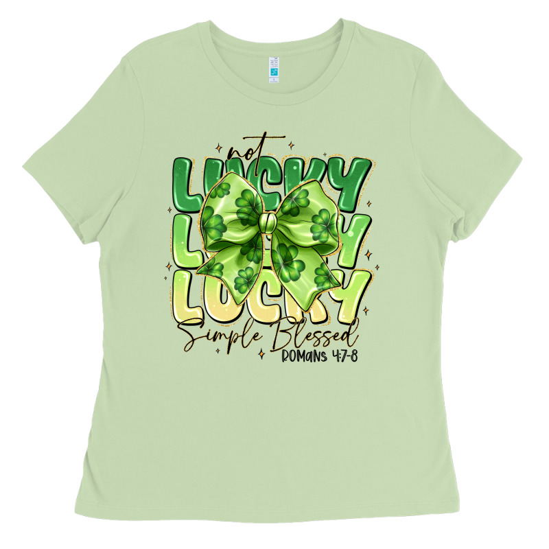 Not Lucky Simply Blessed Ladies Tee by CowhideDigitalArt | Teevron