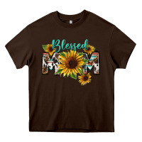 Chocolate Brown Blessed mom Mother's Day Heavy Core Tee - FaDigitalArtStudio