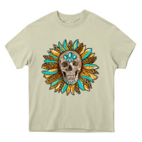 Mossy sunflower with skull Heavy Core Tee - RanaPortraitStore