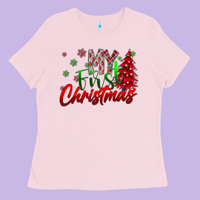 My First Christmas Ladies Tee Designed By Cowhidedigitalart