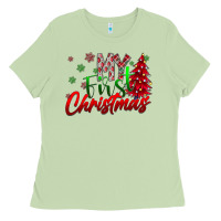 Matcha my first Christmas Ladies Tee - CowhideDigitalArt