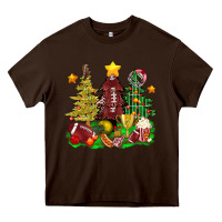 Chocolate Brown christmas with american football trees bbs Heavy Core Tee - BundleAndBundleShop