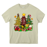 Christmas With American Football Trees Bbs Heavy Core Tee | Teevron