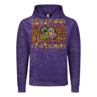 Cloud Purple mardi gras fleur de lis hearts leopard glitter Vintage Hoodie - Artiststas