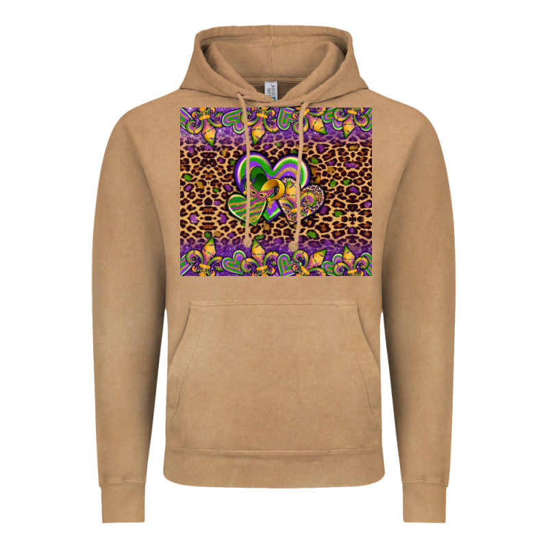Mardi Gras Fleur De Lis Hearts Leopard Glitter Vintage Hoodie by Artiststas | Teevron