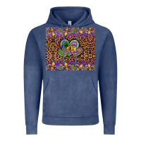 Vintage Denim mardi gras fleur de lis hearts leopard glitter Vintage Hoodie - Artiststas