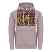 Vintage Zinc mardi gras fleur de lis hearts leopard glitter Vintage Hoodie - Artiststas