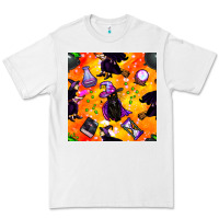 White halloween cat and witch seamless pattern Premium Tee - BundleAndBundleShop