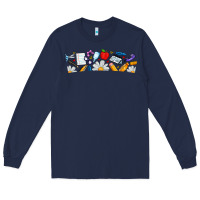 Navy Best Teacher Ever Long Sleeve Tee - CowhideDigitalArt