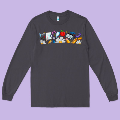 Best Teacher Ever Long Sleeve Tee Designed By Cowhidedigitalart
