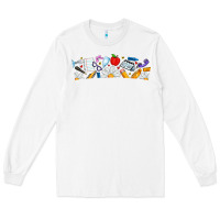 White Best Teacher Ever Long Sleeve Tee - CowhideDigitalArt