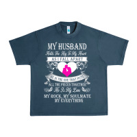 Midnight Navy my husband holds the key to my heart Urban Heavy Tee - linhVisuals