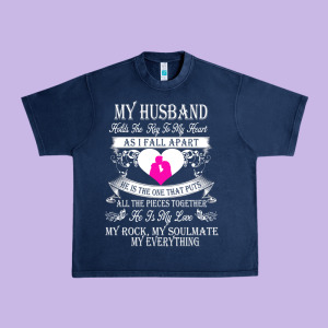 My Husband Holds The Key To My Heart Urban Heavy Tee Designed By Linhvisuals