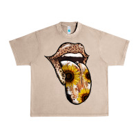 French Oak Leopard Sunflower Tongue Urban Heavy Tee - Jasminsmagicworld