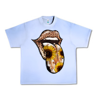 Grape Ice Leopard Sunflower Tongue Urban Heavy Tee - Jasminsmagicworld