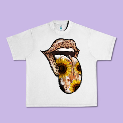 Leopard Sunflower Tongue Urban Heavy Tee Designed By Jasminsmagicworld