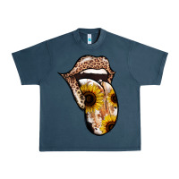 Midnight Navy Leopard Sunflower Tongue Urban Heavy Tee - Jasminsmagicworld