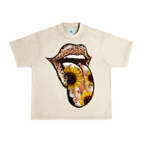 Sandshell Leopard Sunflower Tongue Urban Heavy Tee - Jasminsmagicworld