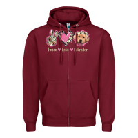Burgundy Peace Love Labrador Zipper Hoodie - Jasminsmagicworld