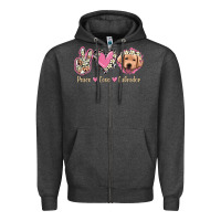 Charcoal Heather Peace Love Labrador Zipper Hoodie - Jasminsmagicworld