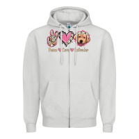 Dove Grey Peace Love Labrador Zipper Hoodie - Jasminsmagicworld