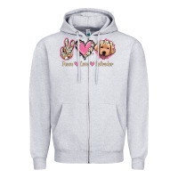 Heather Grey Peace Love Labrador Zipper Hoodie - Jasminsmagicworld